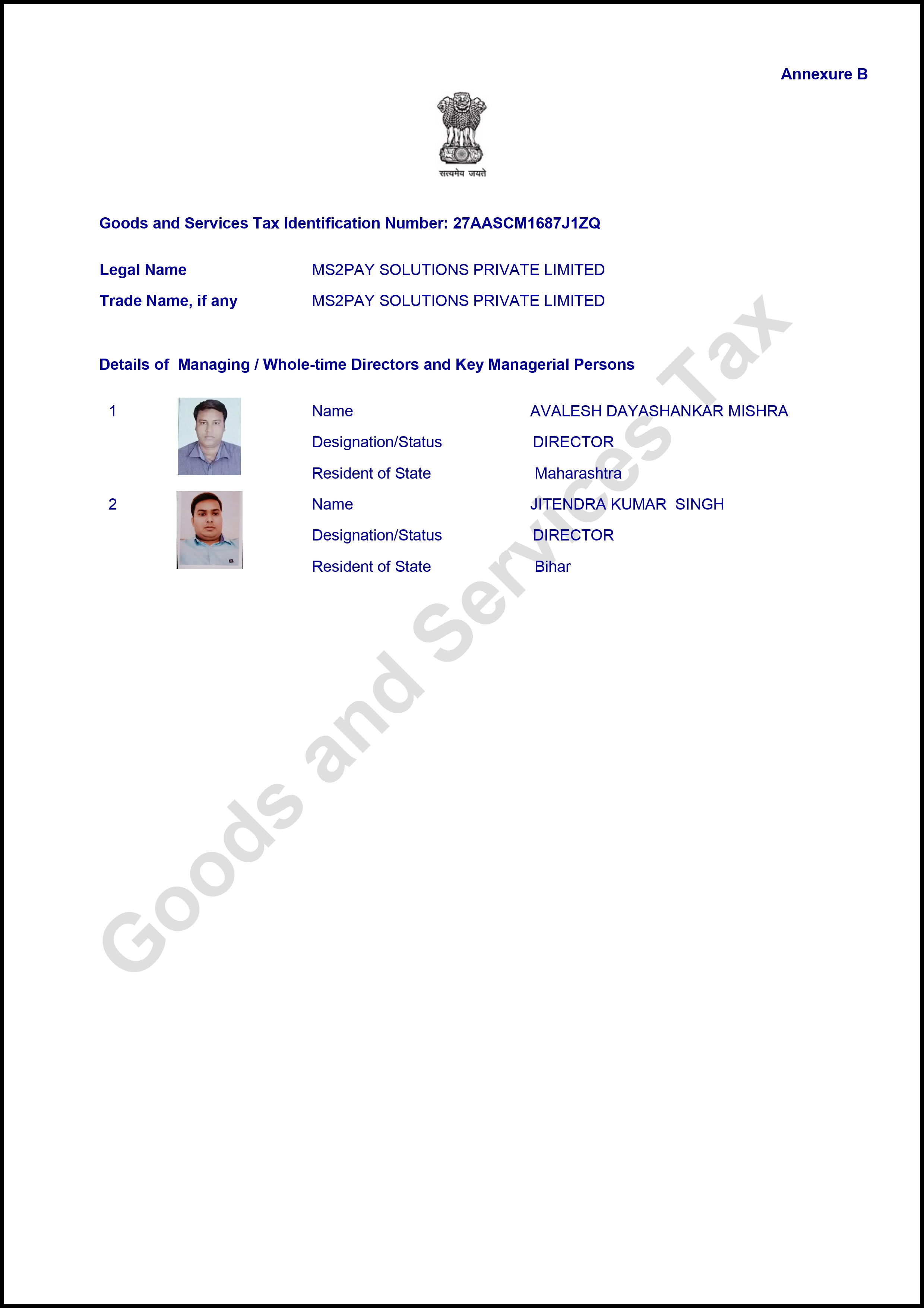 GST Certificate — Page 3